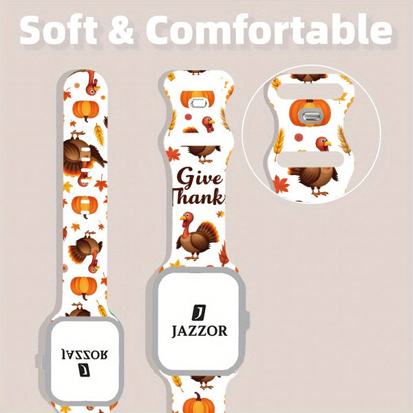 Thanksgiving Apple Watch Band A Thanksgiving-Themed Silicone Watch Band Designed Specifically for The Apple for iwatch