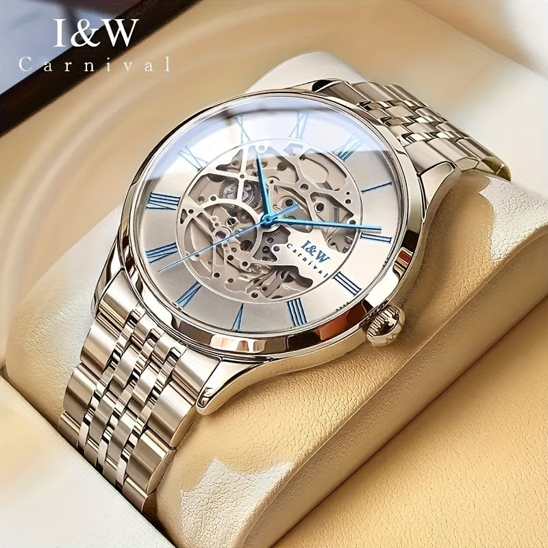 A Stylish Mechanical Watch For Men, Featuring Automatic Winding, Water Resistance