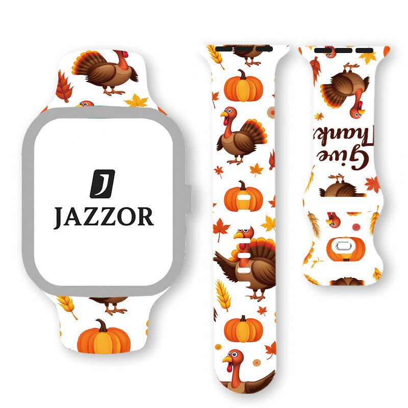 Thanksgiving Apple Watch Band A Thanksgiving-Themed Silicone Watch Band Designed Specifically for The Apple for iwatch
