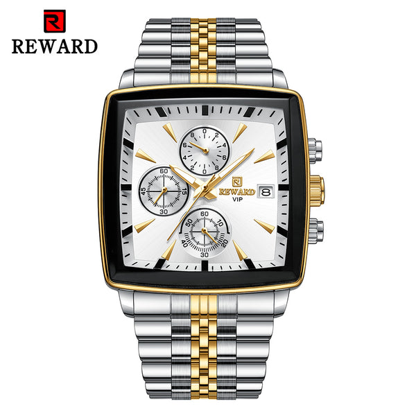 REWARD Rectangle Men'S Watches Quartz Wristwatches Luxury Business Watch Clock Luminous Hands Clock