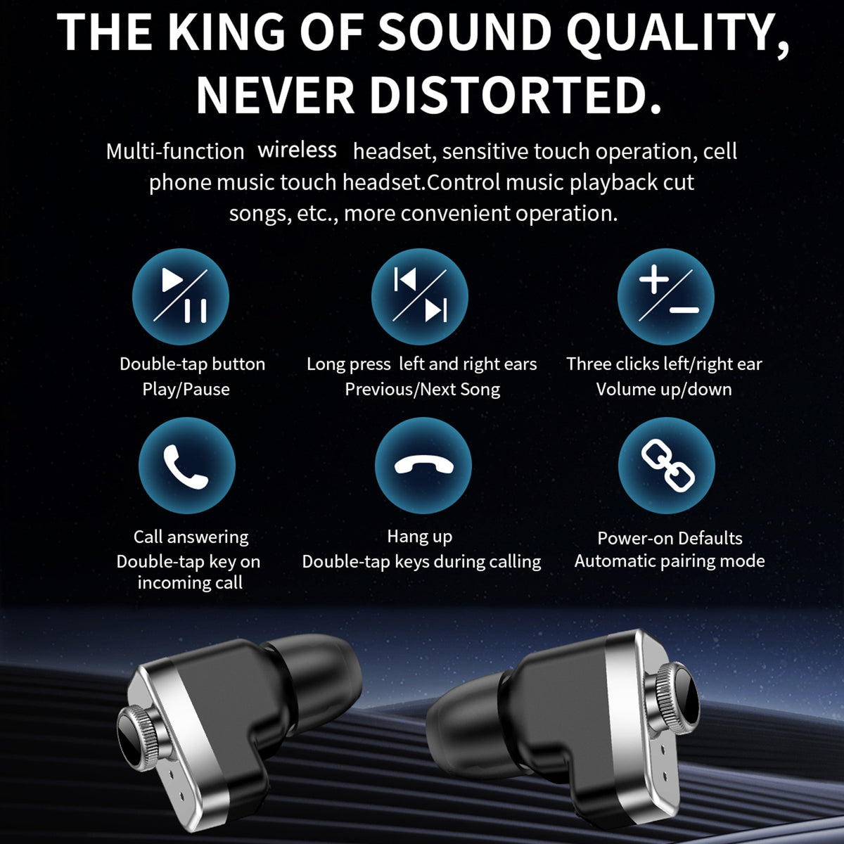 2025 new Men's smart watch, built-in TWS wireless headset, supports wireless calls, message push