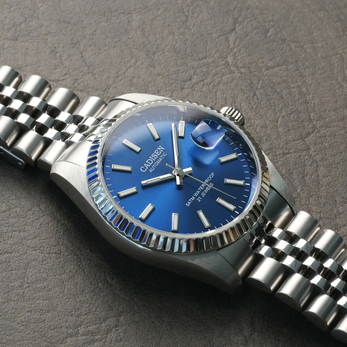 CADISEN New 's Watches Mechanical Automatic Watch for Japan 8215 AR Created-Sapphire