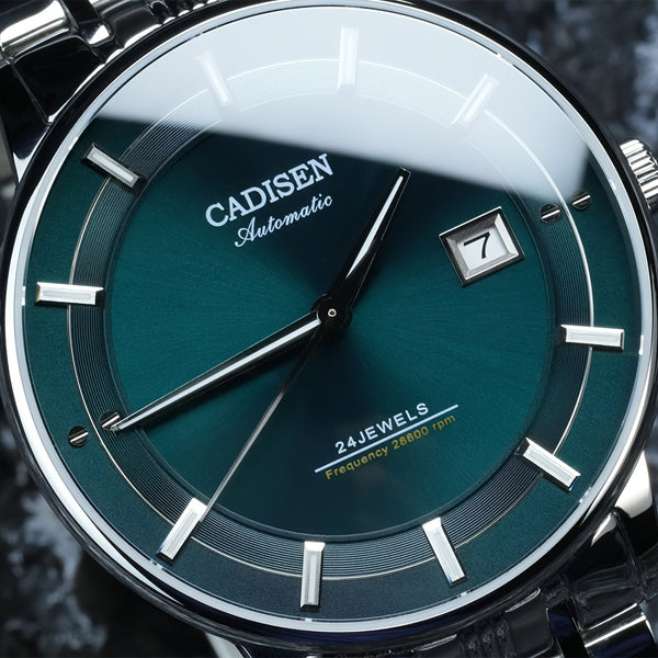 CADISEN Ultra-thin Mechanical Wriswatch 9015 - Luxury Single-dome Crystal Automatic Watch for Men