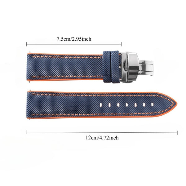 High-Quality Carbon Fiber Surface Silicone Watch Strap 20mm 22mm 24mm Composite Silicone Watch Band for Men