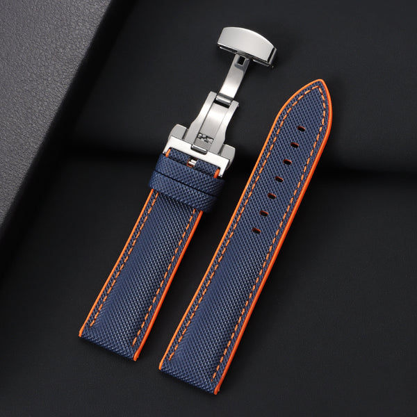 High-Quality Carbon Fiber Surface Silicone Watch Strap 20mm 22mm 24mm Composite Silicone Watch Band for Men