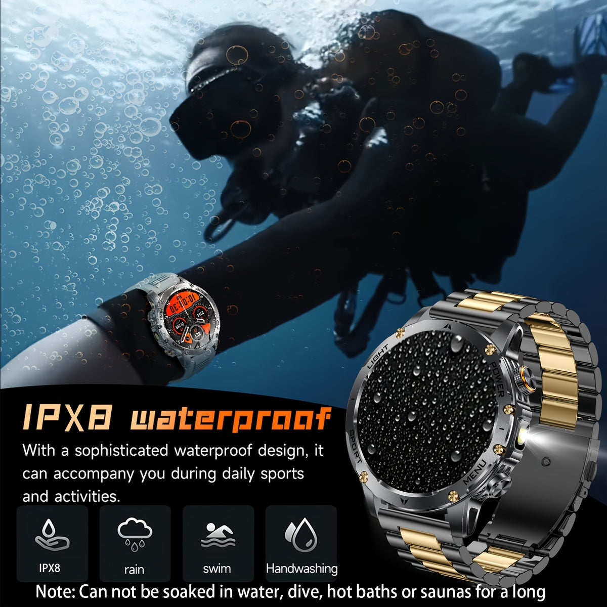 TKTKYY Men'S Smart Watch with 100+ Sport Modes, Wireless Calls