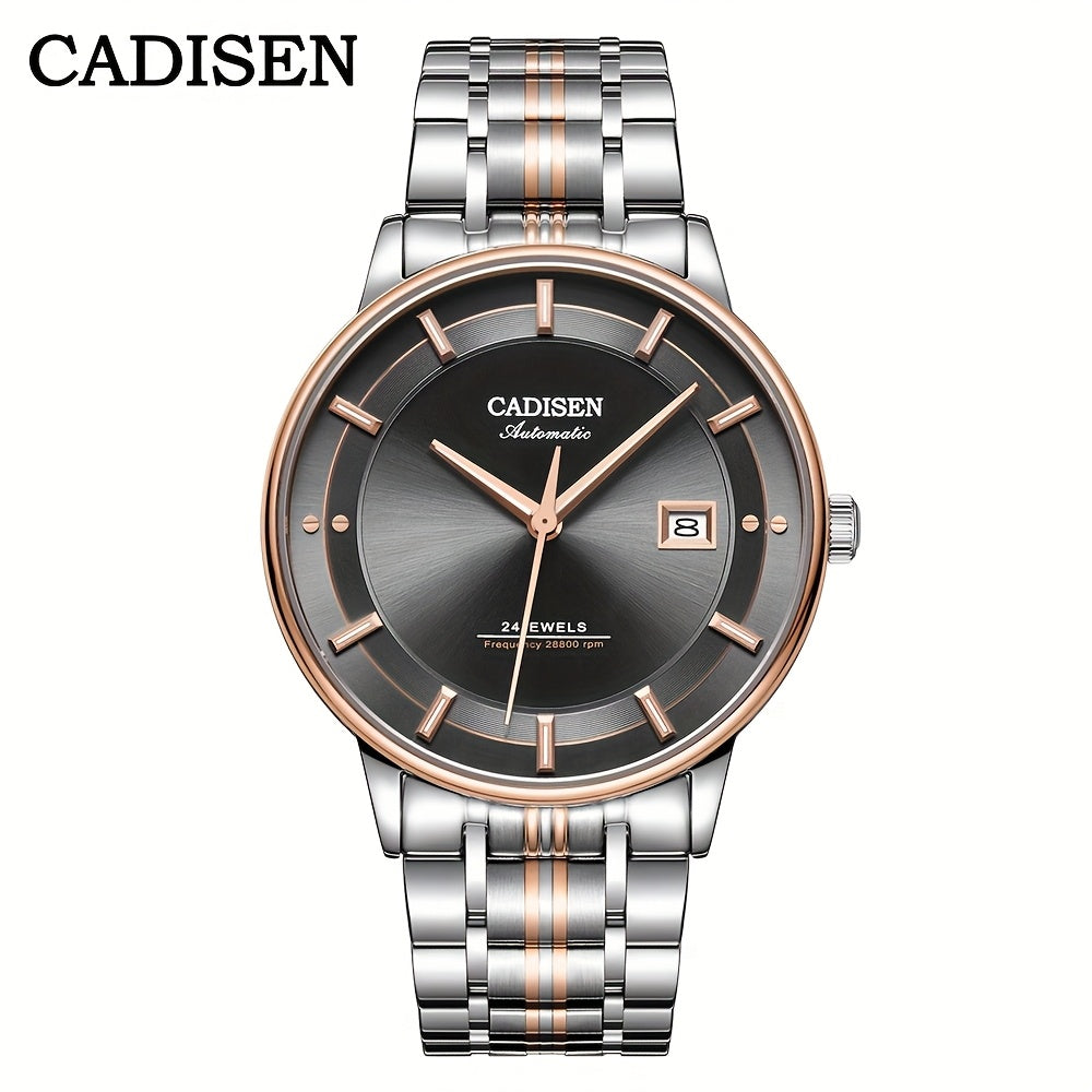 CADISEN Ultra-thin Mechanical Wriswatch 9015 - Luxury Single-dome Crystal Automatic Watch for Men