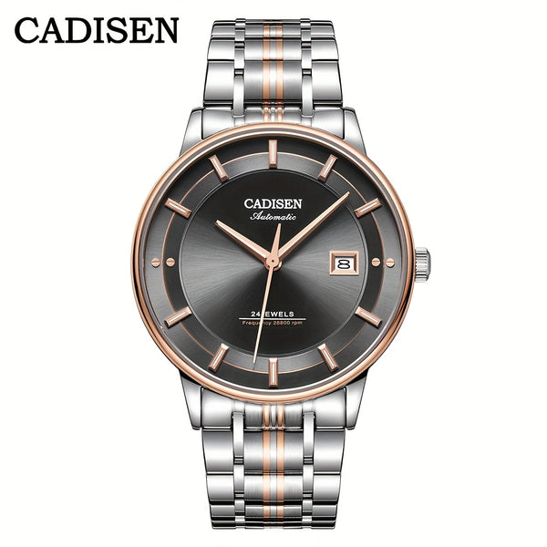CADISEN Ultra-thin Mechanical Wriswatch 9015 - Luxury Single-dome Crystal Automatic Watch for Men