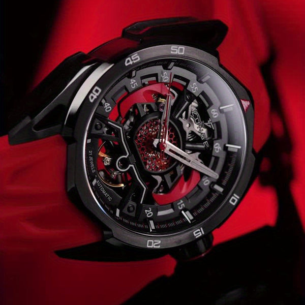 ZUNGE Automatic Mechanical Watch for Men - Skeleton Dial with Exposed Movement