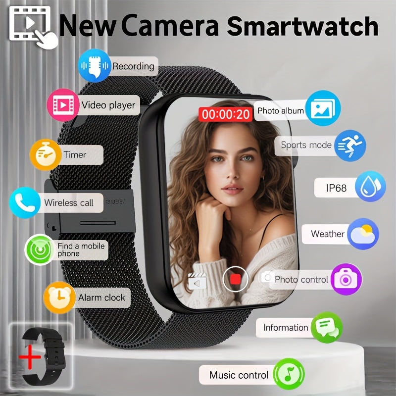 2025 First Smartwatch with Camera, Audio & Video Recording, 1.91