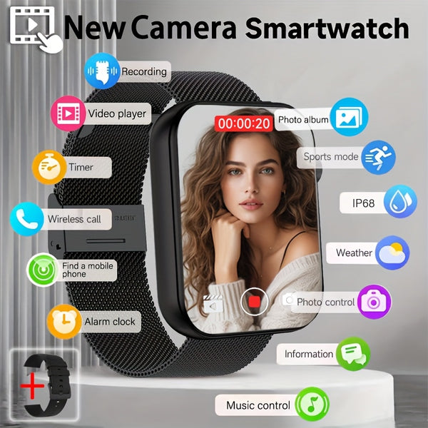 2025 First Smartwatch with Camera, Audio & Video Recording, 1.91