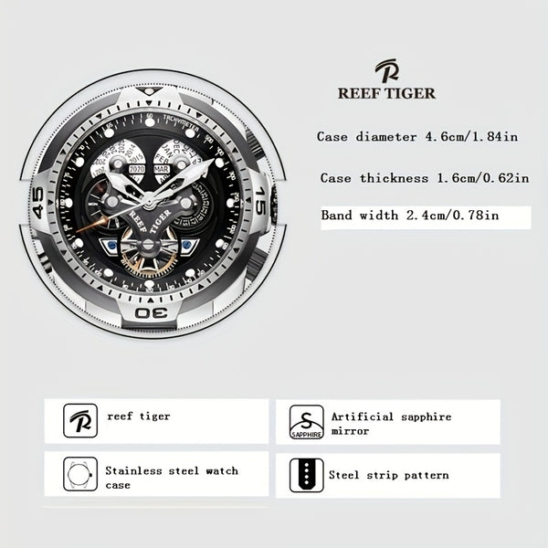 Men'S Watch Weight Sense Overlord Mechanical Watch Glow-in-the-dark Overlord Level Automatic Watch Continuously Empty Large Dial Men'S Watch