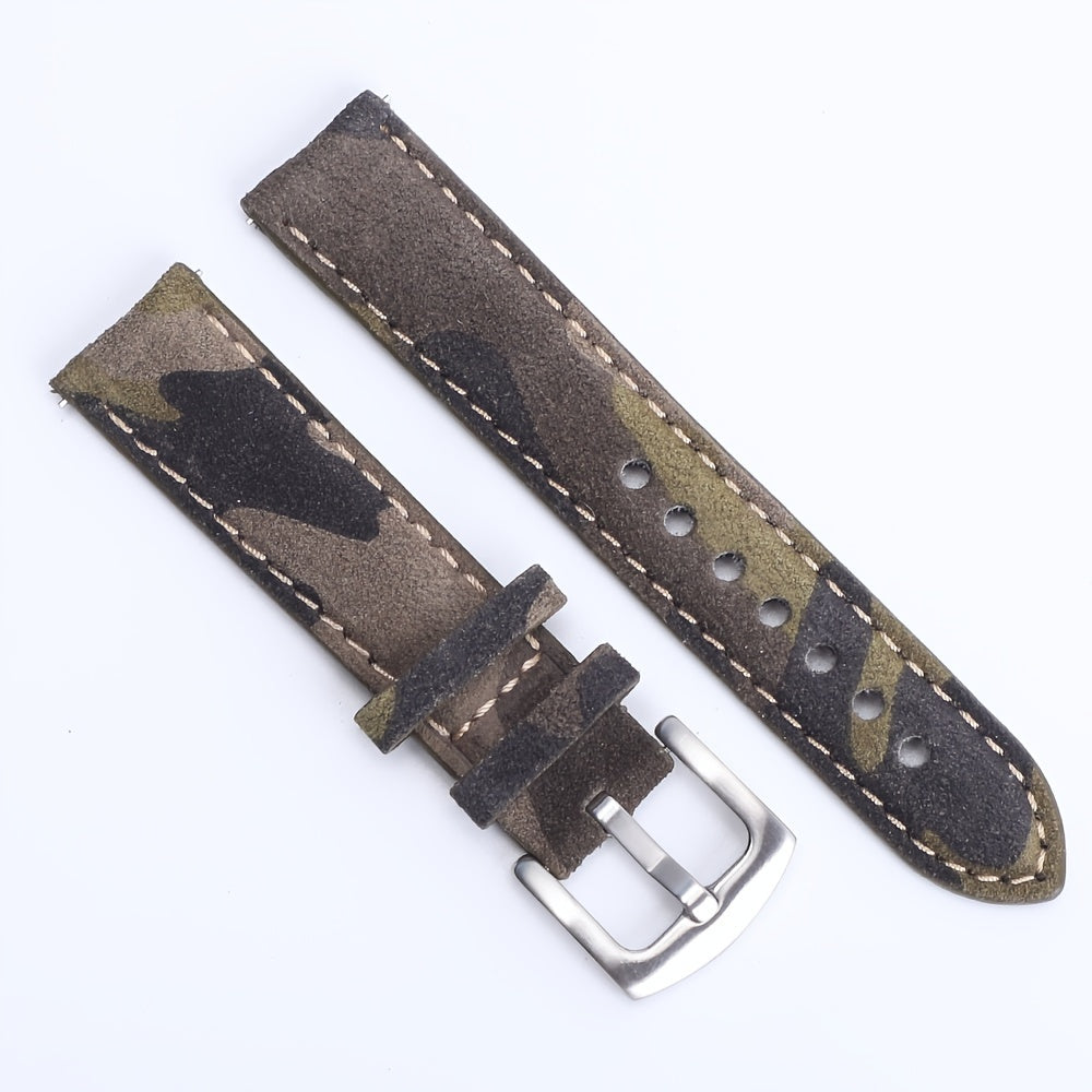 Genuine Suede Leather Watch Strap  Band Vintage Handmade Watchband Grey Brown Replacement Belts for Men Watch Accessories