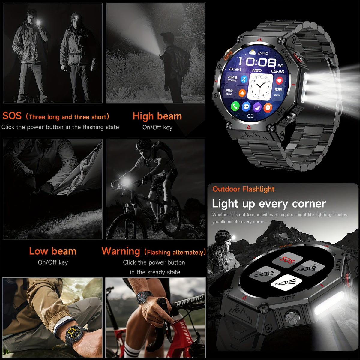 1.81 Inch New Smartwatch with GPS and Call Function Compatible with Android and iPhone