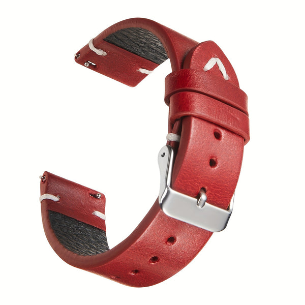 1pc Vintage Style Genuine Leather Watch Strap, Casual Tang Buckle Design
