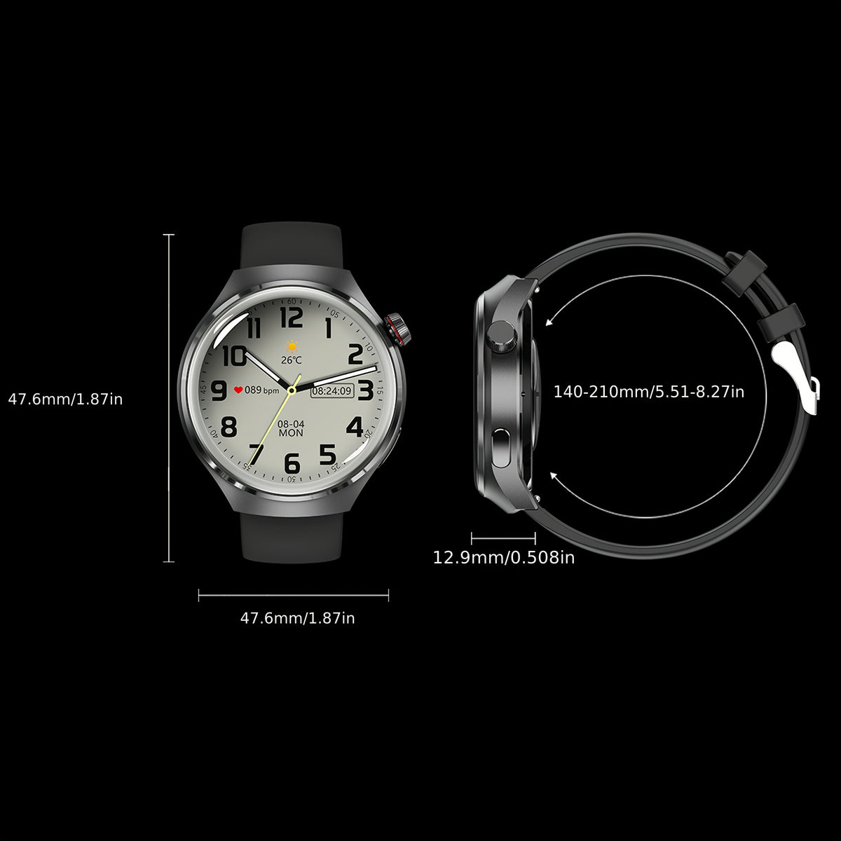 2025 New GPS Sports Smartwatch, 1, 53-inch Full Touch Screen, IP68 Swimming Watch with Built-in GPS Tracking