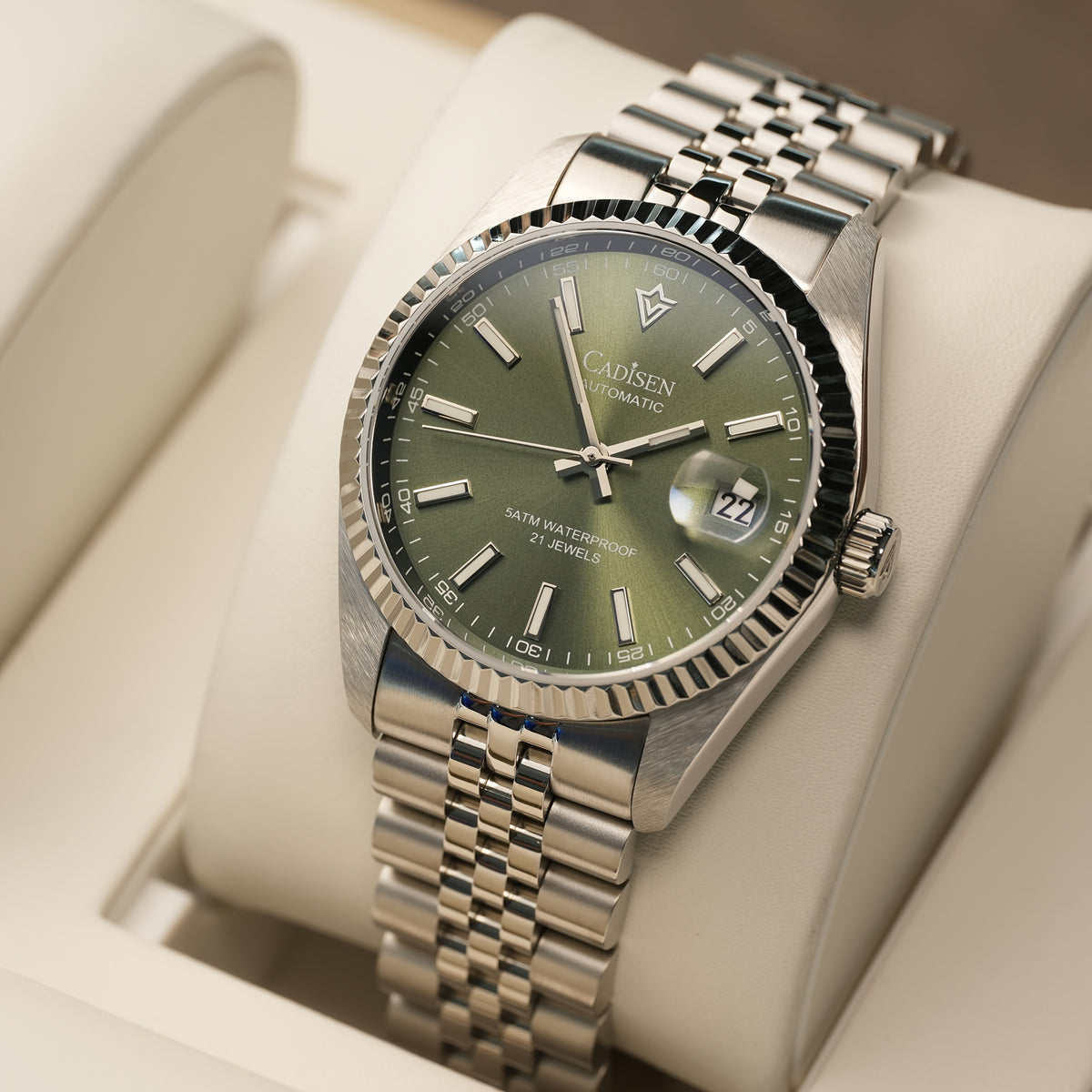 CADISEN New 's Watches Mechanical Automatic Watch for Japan 8215 AR Created-Sapphire