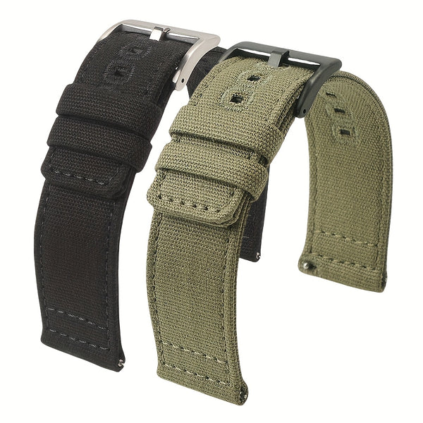 Quick Release Nylon Watch Straps Canvas Band Brushed Buckle Watchband Gifts for Men Women Smartwatch Band Aaccessories