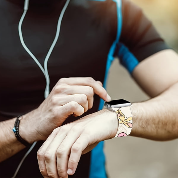 Disney Winnie the Pooh Fashion Kawaii Cartoon Print Smart Watch Strap for Apple Watch Ultra