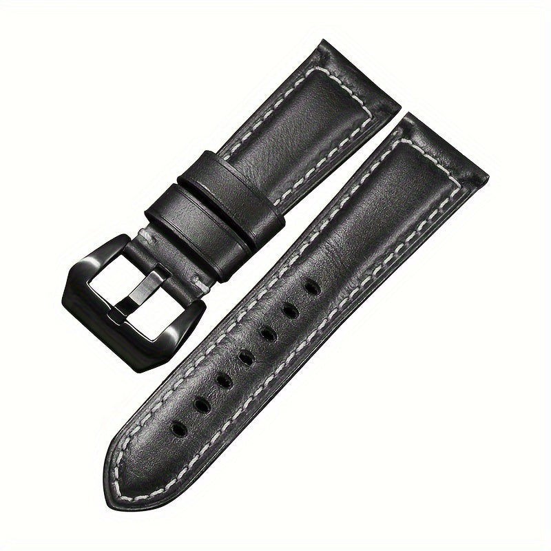 1pc Retro Genuine Leather Cowhide Watch Strap For Men And Women
