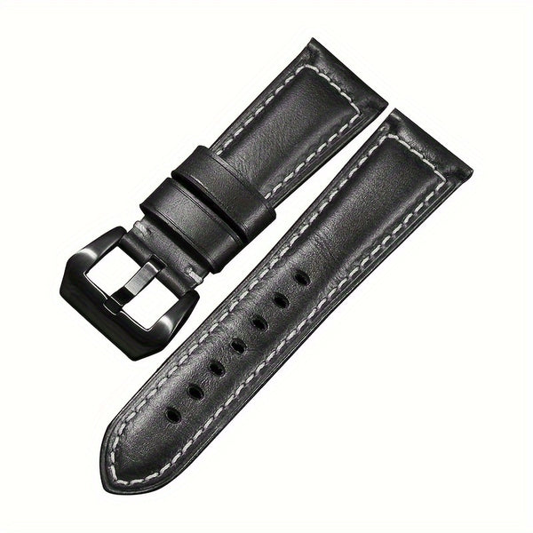 1pc Retro Genuine Leather Cowhide Watch Strap For Men And Women