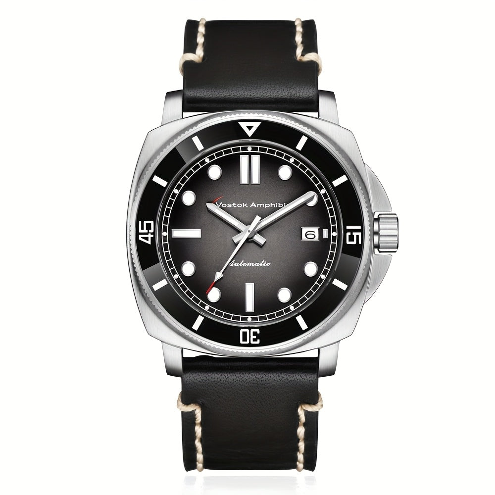 Vostok Amphibia Men'S Luxury Steel Mechanical Watch - Automatic Movement, Date Display