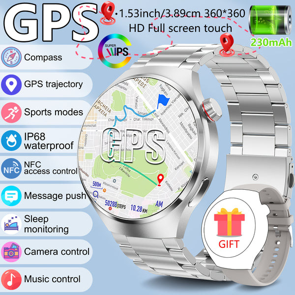 2025 New GPS Sports Smartwatch, 1, 53-inch Full Touch Screen, IP68 Swimming Watch with Built-in GPS Tracking