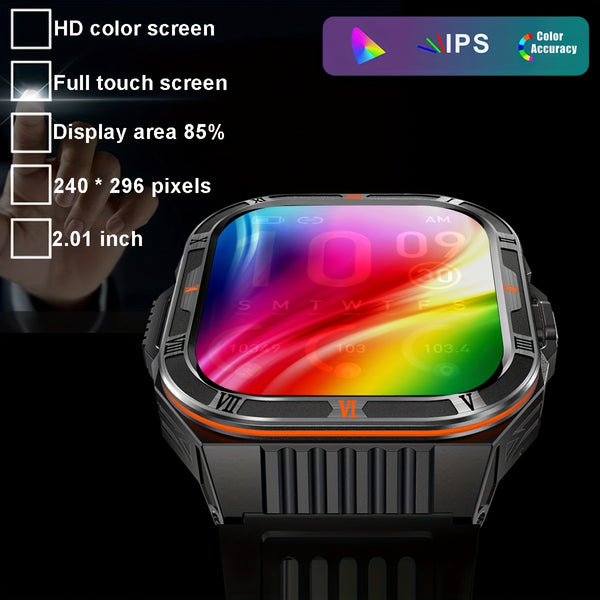COIUSOR Men's Smart Watch with 1100mAh Battery, -Free Calling, Waterproof, 100+ Sports Modes