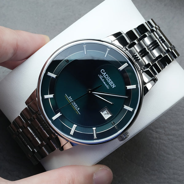 CADISEN Ultra-thin Mechanical Wriswatch 9015 - Luxury Single-dome Crystal Automatic Watch for Men