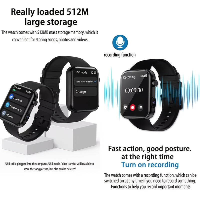 2025 First Smartwatch with Camera, Audio & Video Recording, 1.91