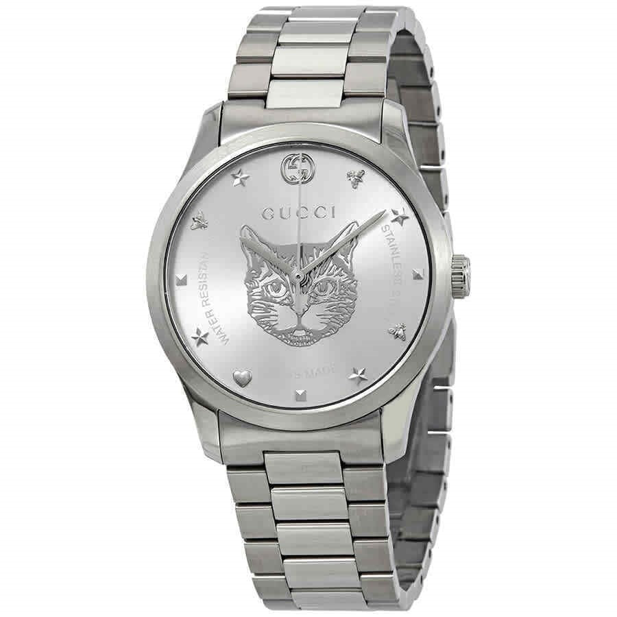 Gucci YA1264095 38 mm Silver Dial Silver-tone Stainless Steel Quartz Unisex Watch