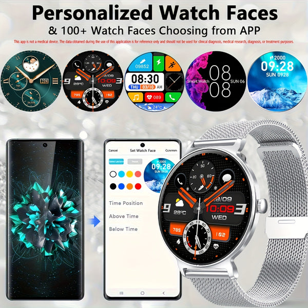 Ultra-Thin And Durable Smart Watch for Men And Women, Battery Life of 5-7 Days, Wireless Calling