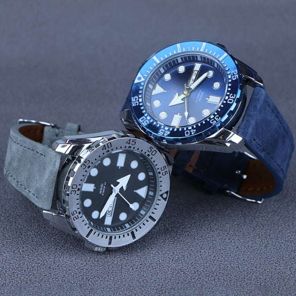 Premium Leather Suede Watch Strap Watchband Gray Blue Brown Watch Bands Quick Release Wristband Belt Accessories for Men