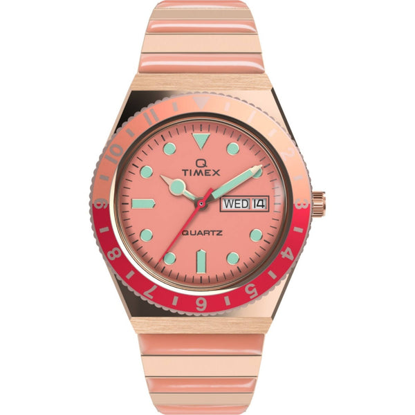 Timex TW2V38600 Women's Q Malibu Quartz Pink Dial Bracelet Watch