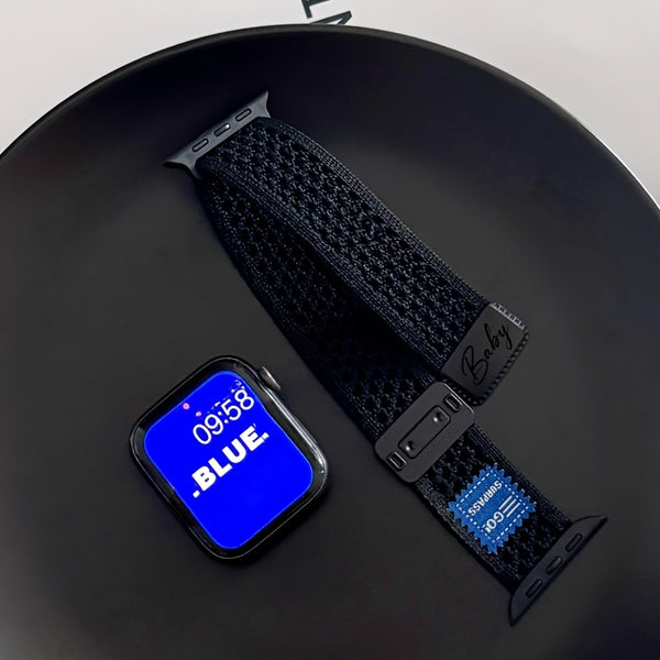 Customized Name for apple Watch Bands - Breathable Knit Nylon, Personalized with Engraved Charm