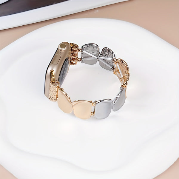 1pc of atmospheric glitter metal strap for men and Women's Apple Watch