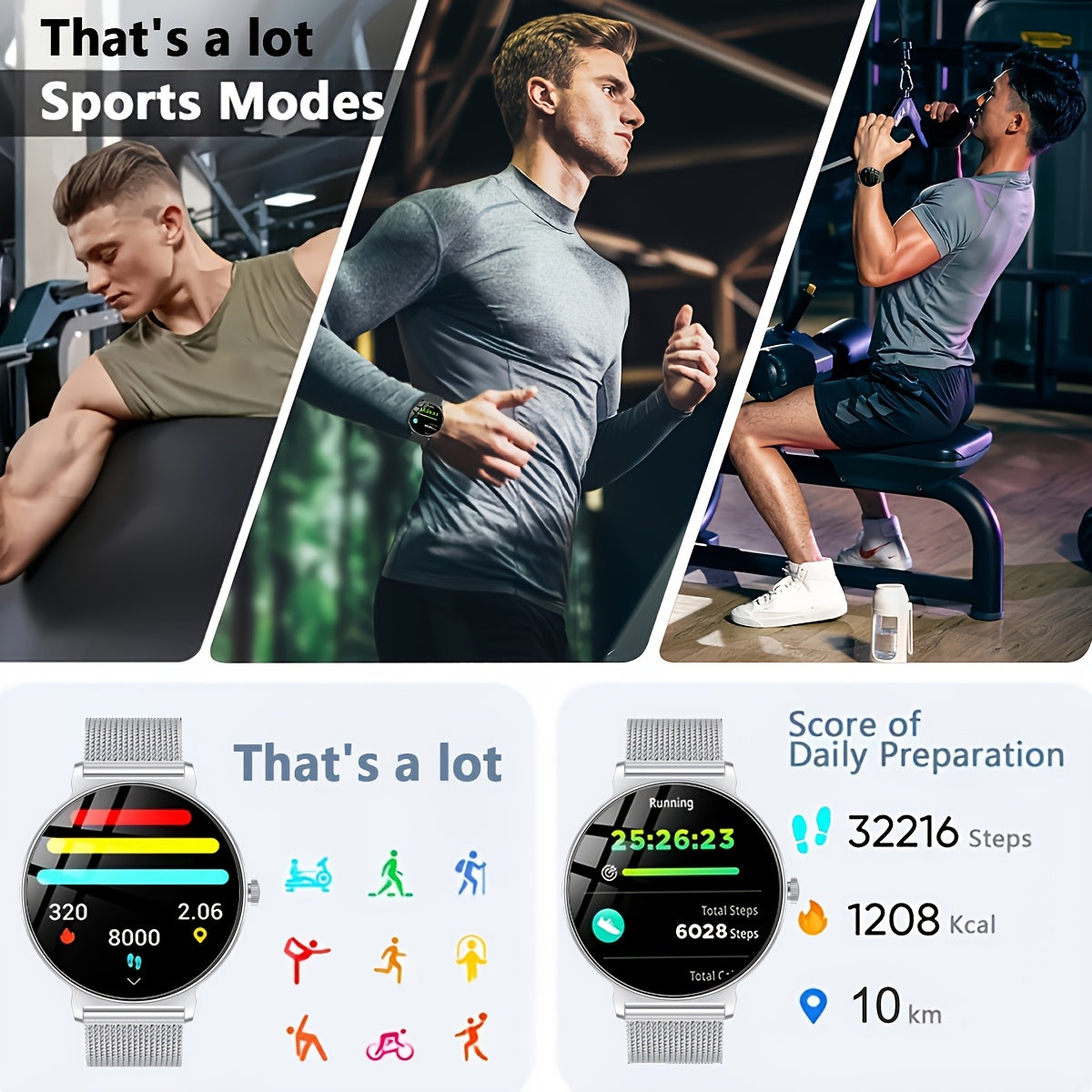 Ultra-Thin And Durable Smart Watch for Men And Women, Battery Life of 5-7 Days, Wireless Calling