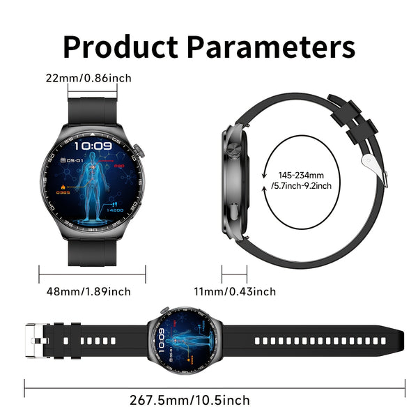 COIUSOR New Men's Business 1.51inch IPS Large Display Smartwatch with Wireless Calling and Mobile Phone Sync