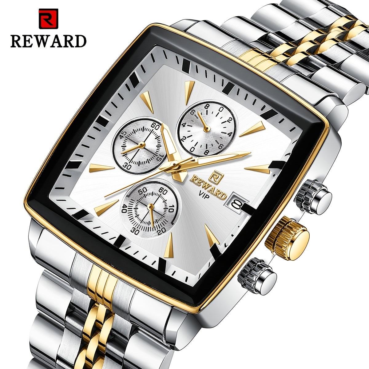 REWARD Rectangle Men'S Watches Quartz Wristwatches Luxury Business Watch Clock Luminous Hands Clock