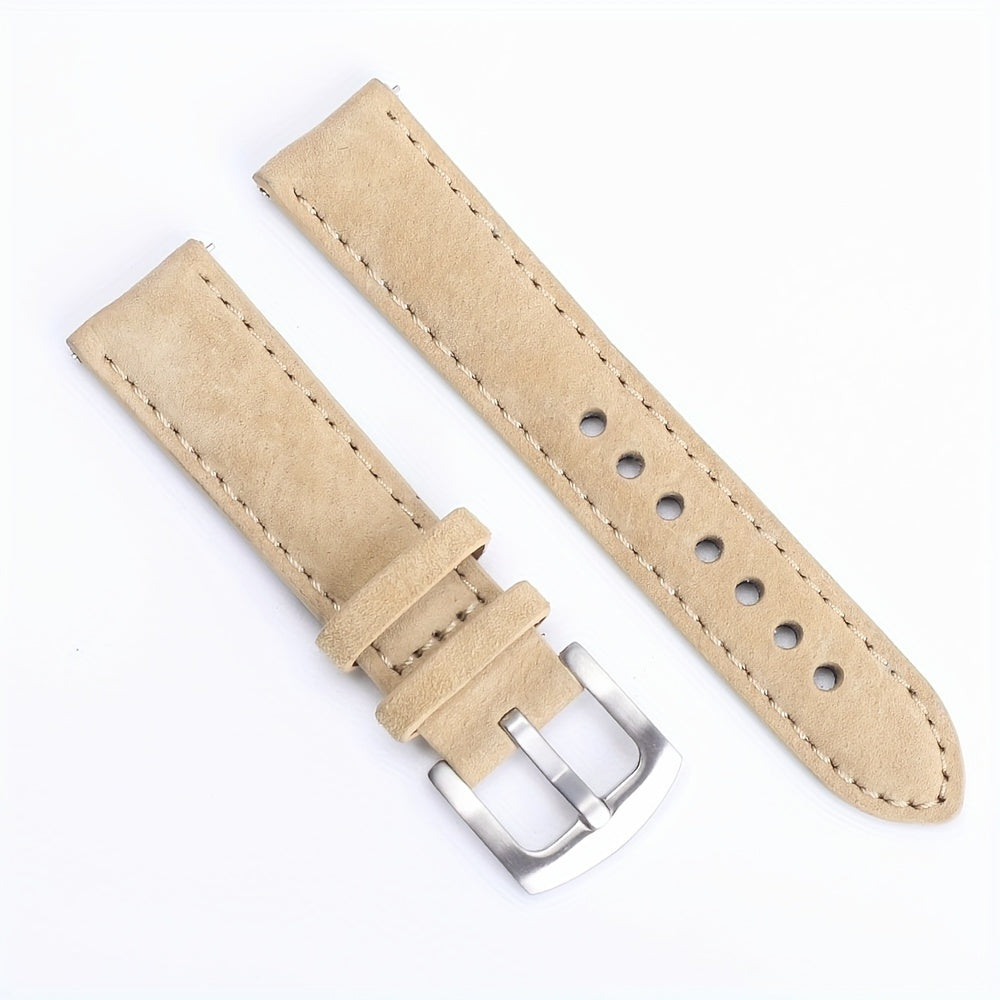 Genuine Suede Leather Watch Strap  Band Vintage Handmade Watchband Grey Brown Replacement Belts for Men Watch Accessories