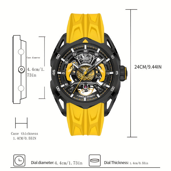 ZUNGE Automatic Mechanical Watch for Men - Skeleton Dial with Exposed Movement