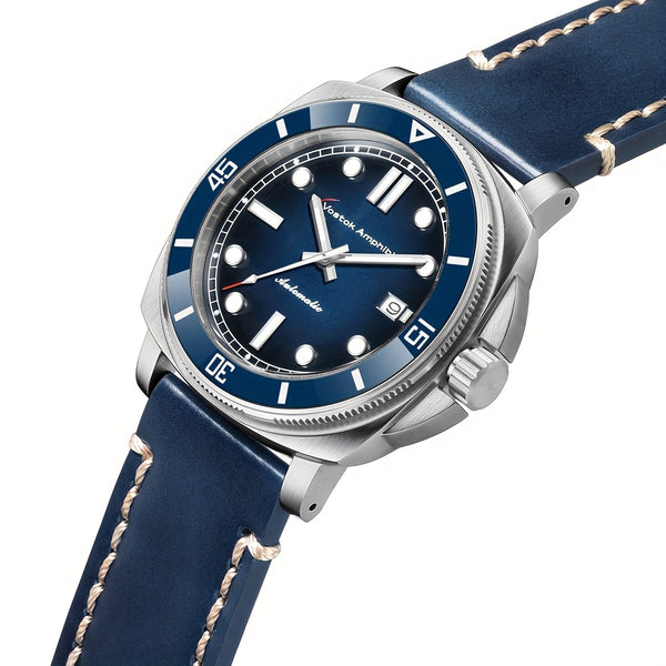 Vostok Amphibia Men'S Luxury Steel Mechanical Watch - Automatic Movement, Date Display