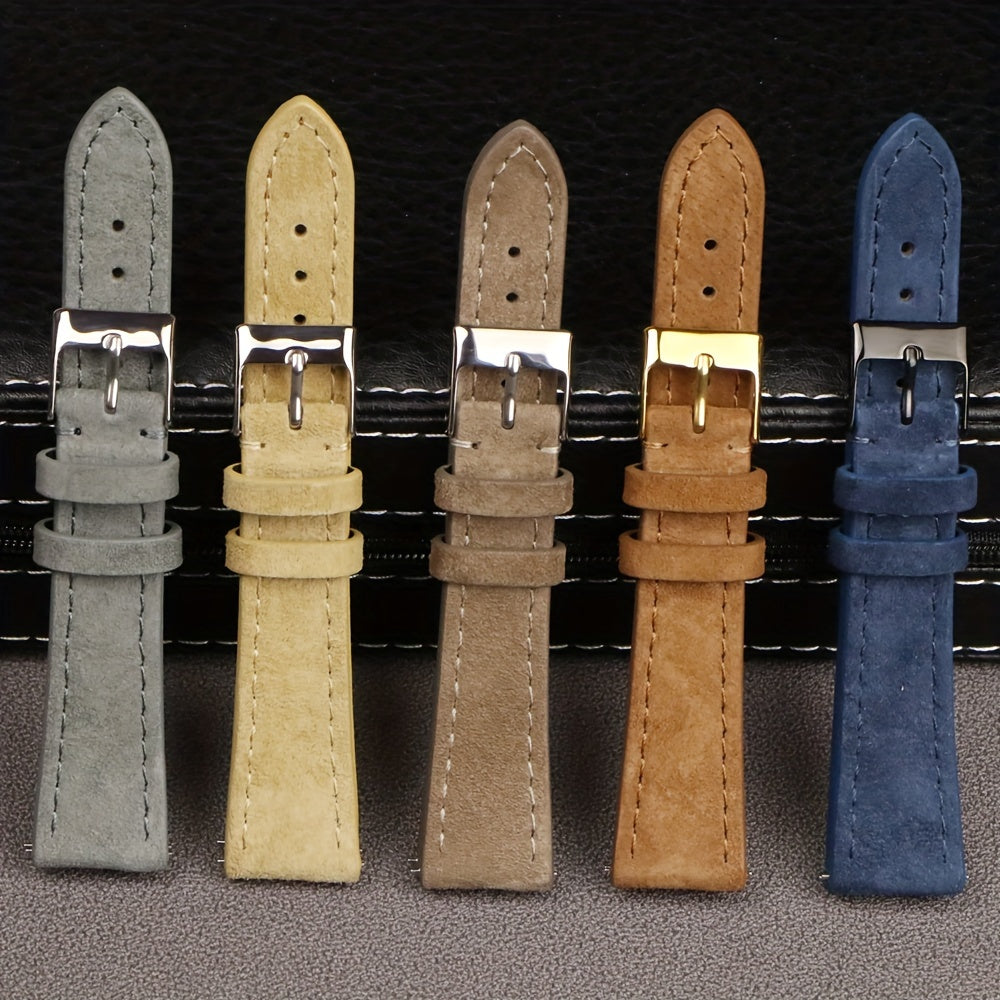 Premium Leather Suede Watch Strap Watchband Gray Blue Brown Watch Bands Quick Release Wristband Belt Accessories for Men