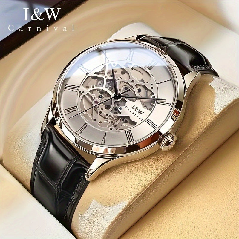 A Stylish Mechanical Watch For Men, Featuring Automatic Winding, Water Resistance