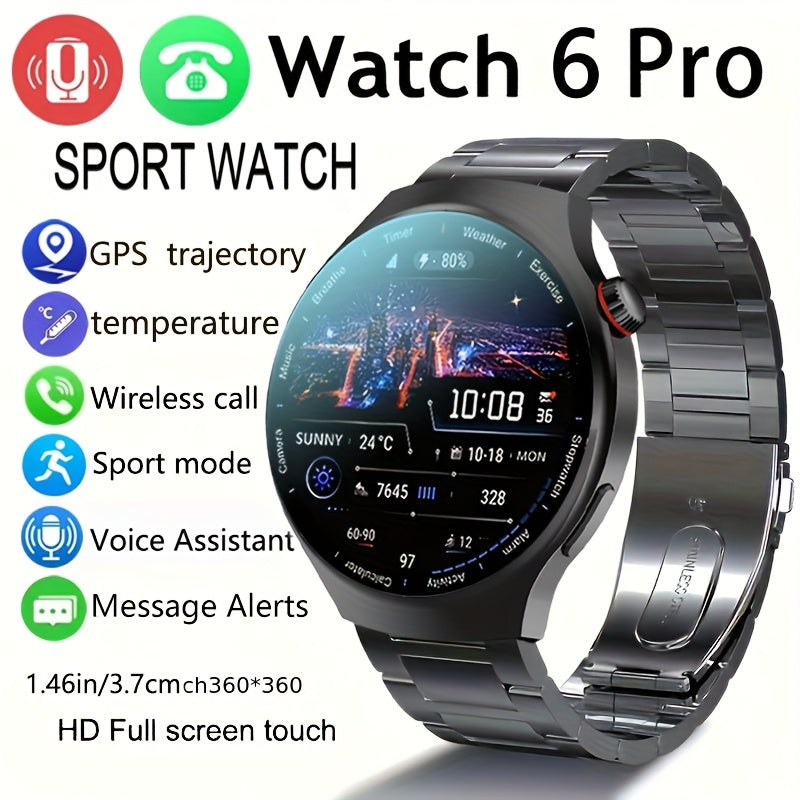 2025 New GT6 Pro Smartwatch, 1.46-inch 360 * 360 High-definition Screen, GPS Motion Trajectory, AI Voice