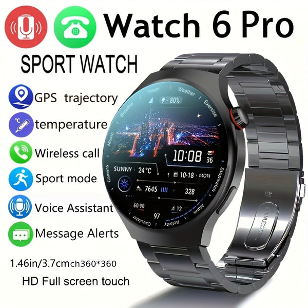 2025 New GT6 Pro Smartwatch, 1.46-inch 360 * 360 High-definition Screen, GPS Motion Trajectory, AI Voice