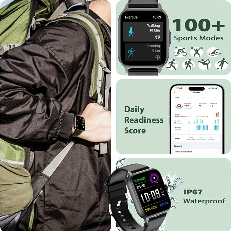 2025 New Smart Watch Men Full Touch Screen Sport Fitness Watch IP67 Waterproof Wireless Call Smartwatch Men+box for Android iPhone
