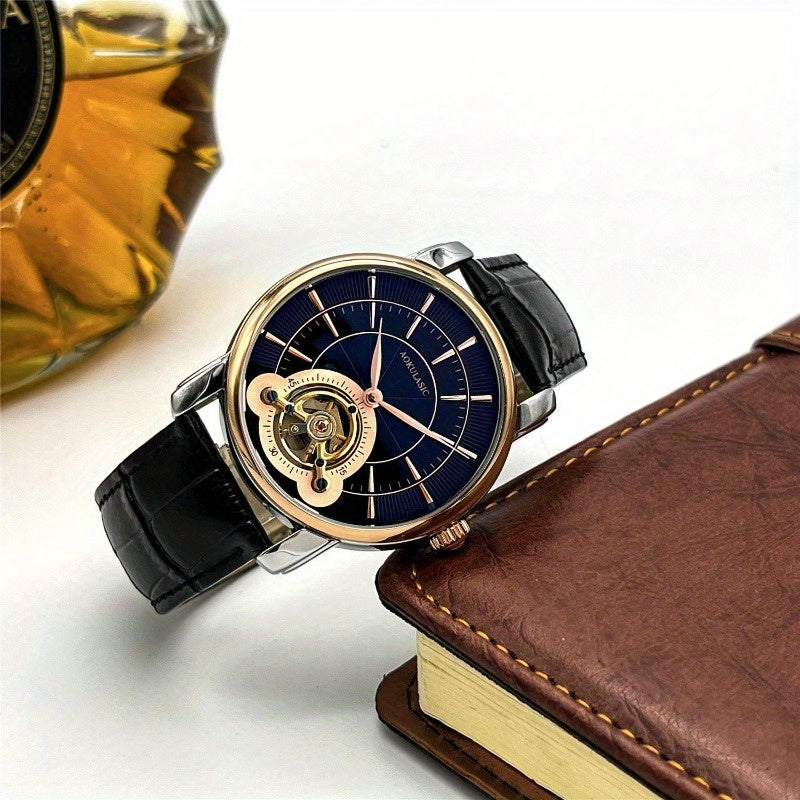 Men's Large Flyback Chronograph Semi-Automatic Mechanical Watch - Luminous Dial