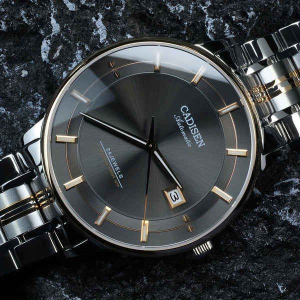 CADISEN Ultra-thin Mechanical Wriswatch 9015 - Luxury Single-dome Crystal Automatic Watch for Men