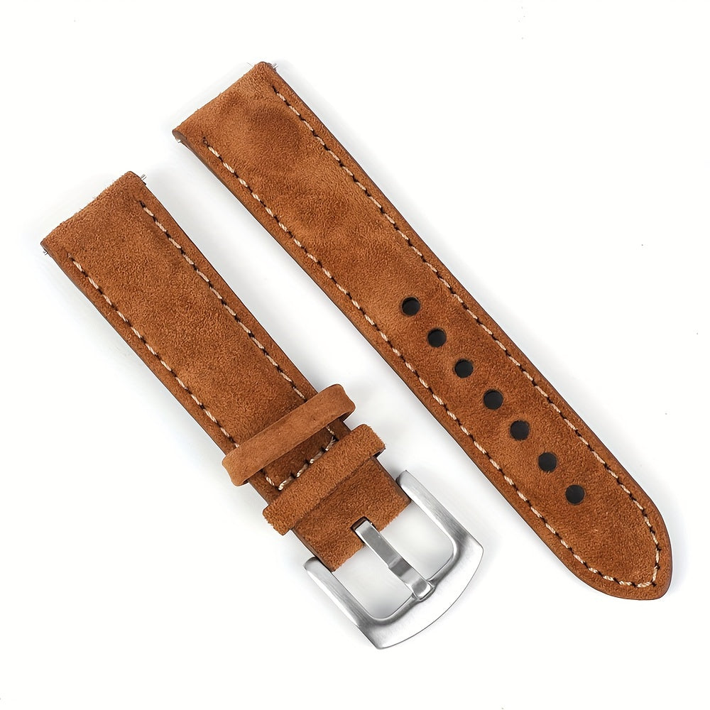 Genuine Suede Leather Watch Strap  Band Vintage Handmade Watchband Grey Brown Replacement Belts for Men Watch Accessories